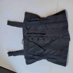 Black Cotton Camisole Goth Top